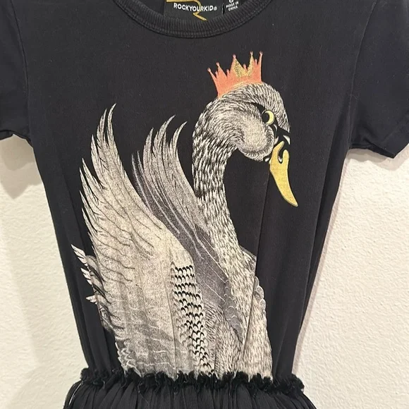 VGUC Size 6 Rock Your Kid Black Swan Tutu Dress! 🦢 - Picture 5 of 12